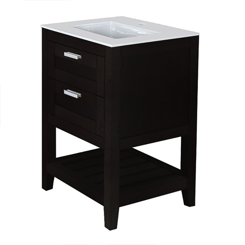 Stile 24'' W Single Vanity, Wenge, Matte White, Single-Hole