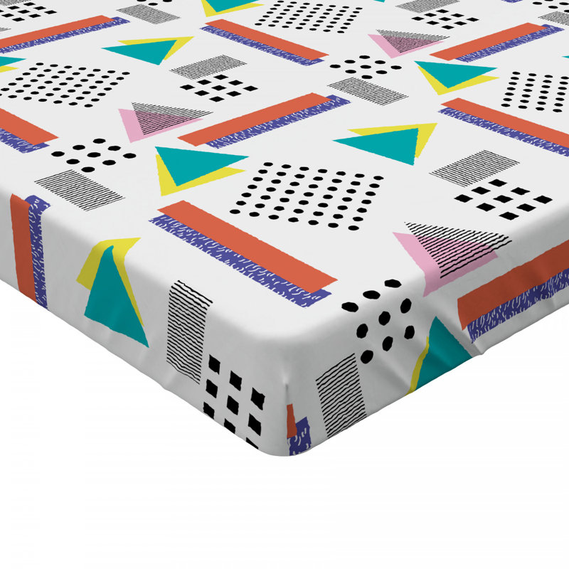 Microfiber Geometric Fitted Sheet, Full Fitted Sheet
