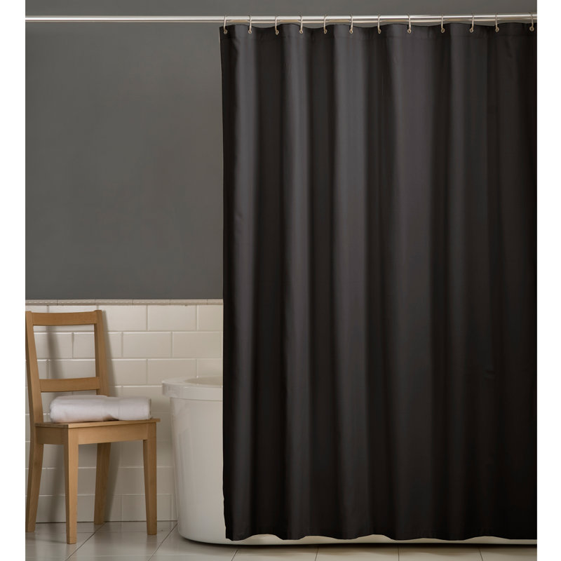 Rideau de douche simple en tissu hydrofuge, Noir