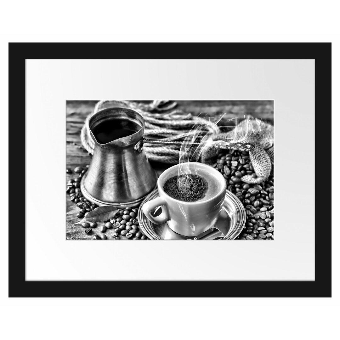 Gerahmtes Poster Kaffe Kaffeetasse Kaffee