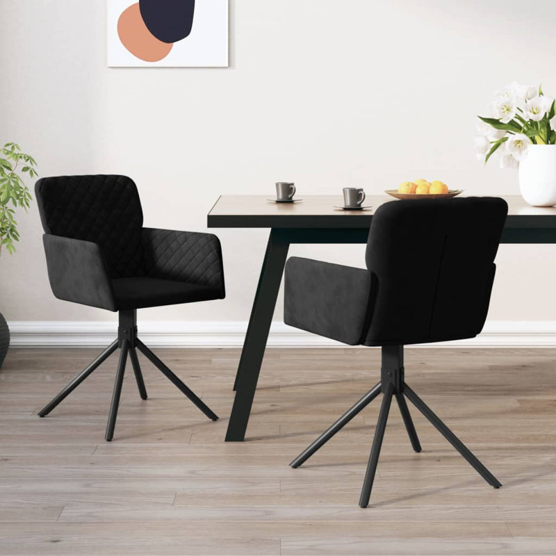 Chaise d'appoint pivotante 2 pièces, Noir