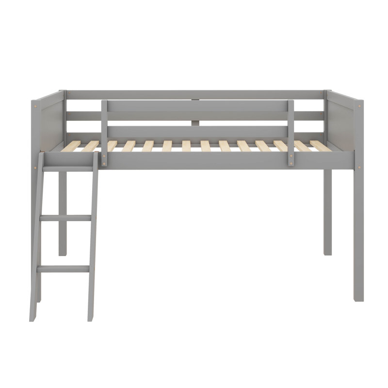 Lit mezzanine en bois avec échelle, Double, Dark Grey