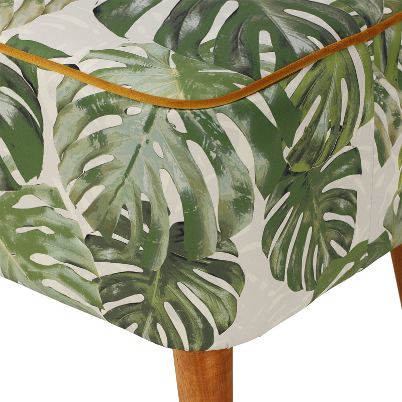 Polyester Blend Upholstered Bench, Green