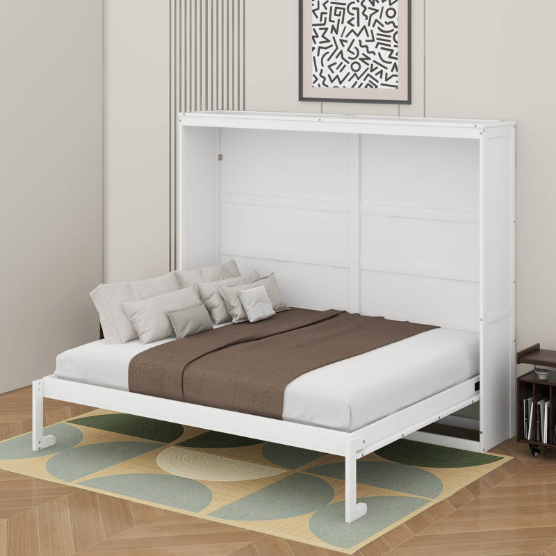 Grand lit escamotable mural, Blanc, Grand lit