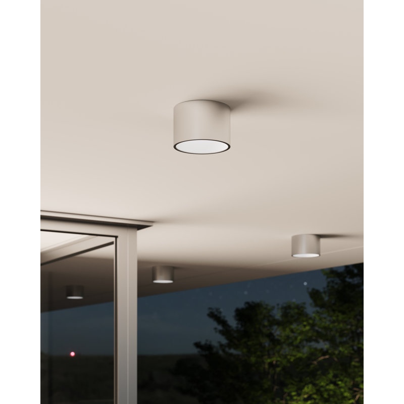 Ilios 1 - Light Flush Mount, Dove Gray, 4" H x 6" W x 6" D