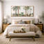 «Soft Neutral Tropical Palms and Botanical Greenery», reproduction d'art sur toile encadrée 3 pièces.-603496768-603496772