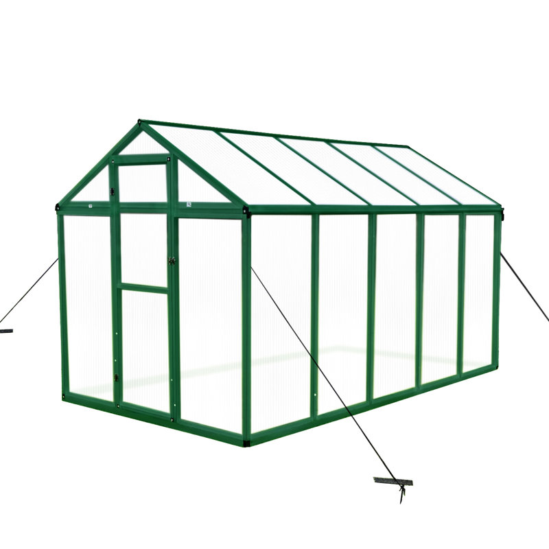 Heavy Duty Walk-in Greenhouse 6x10 Ft - Polycarbonate Aluminum For All Season Backyard With Raised Base And Anchor, Plant Thriving Facilitation Vegetable Cultivation Aid