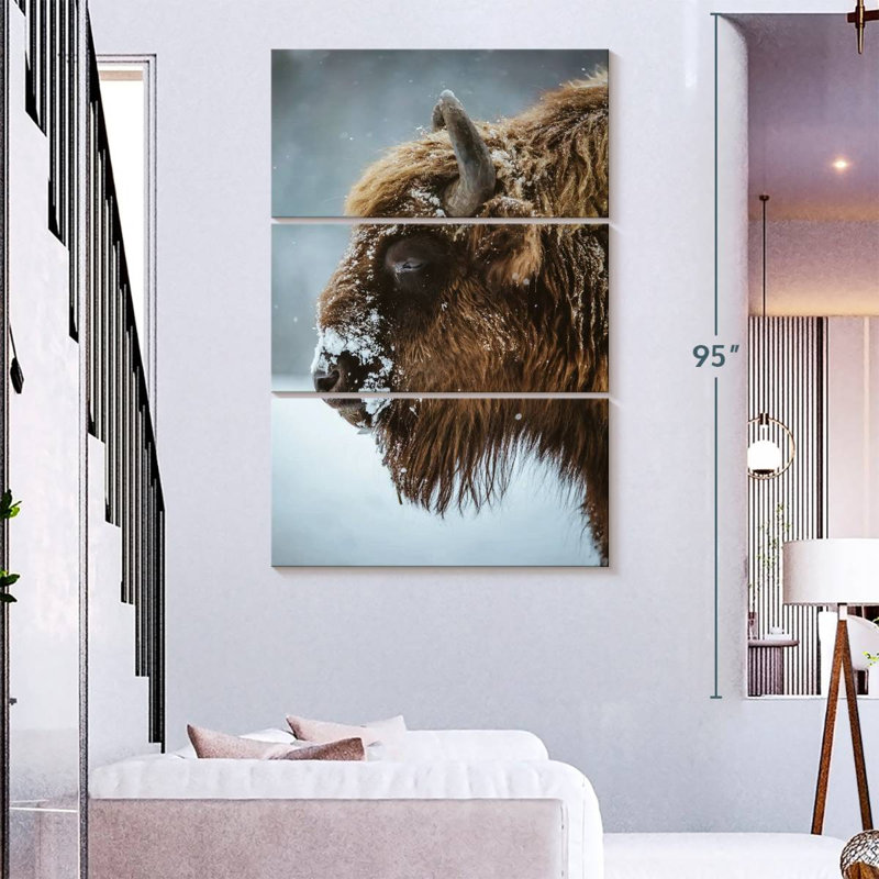 Brampt Snowy Bison, 57" H x 36" W