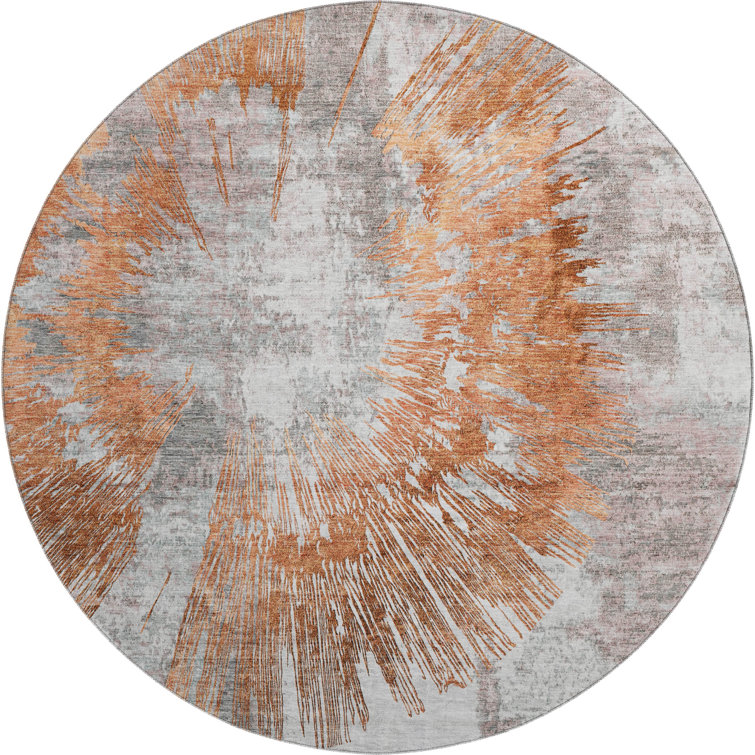 Premium Machine Washable Prisco Terracotta Rug