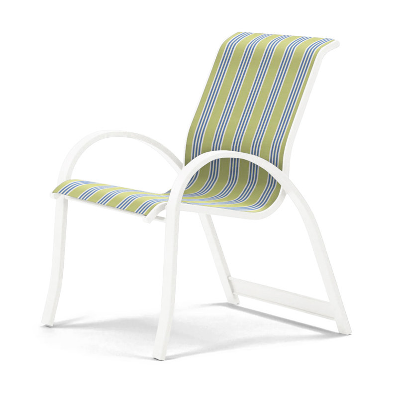 Aruba Stacking Patio Dining Armchair, Fiesta, White
