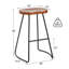 Tabouret de bar 26 po pour îlot de cuisine, selle rustique, tabourets sans dossier avec pieds en métal-745655386-745655387