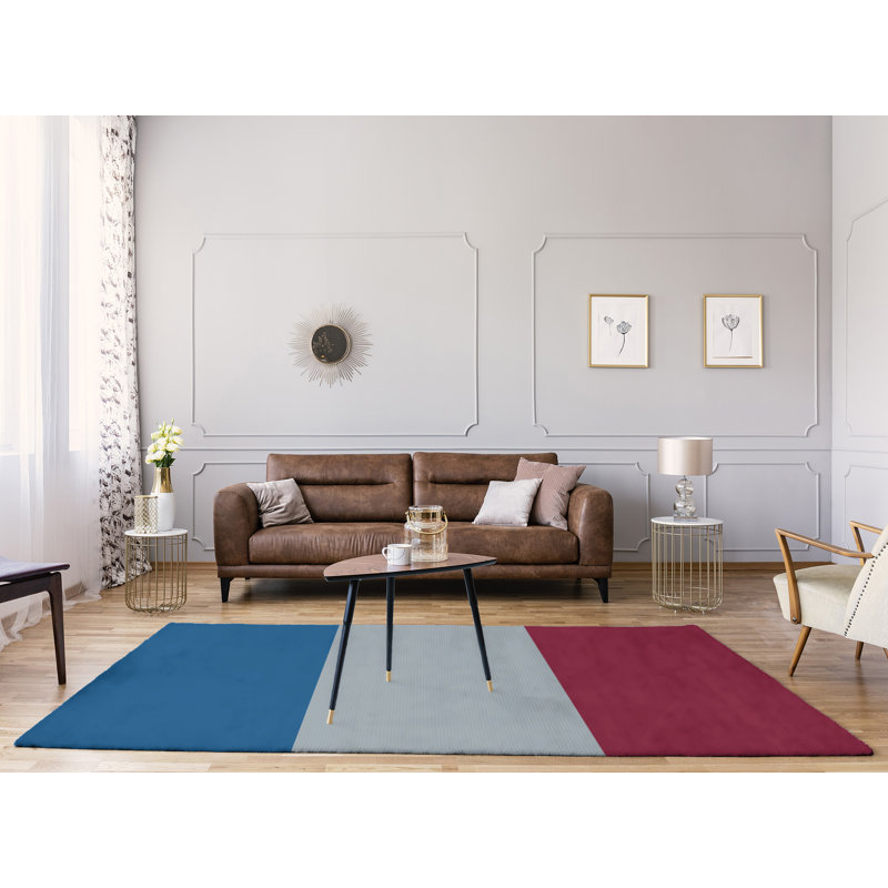 Tapis bleu à rayures de hockey national, Rectangle 9 pi x 12 pi
