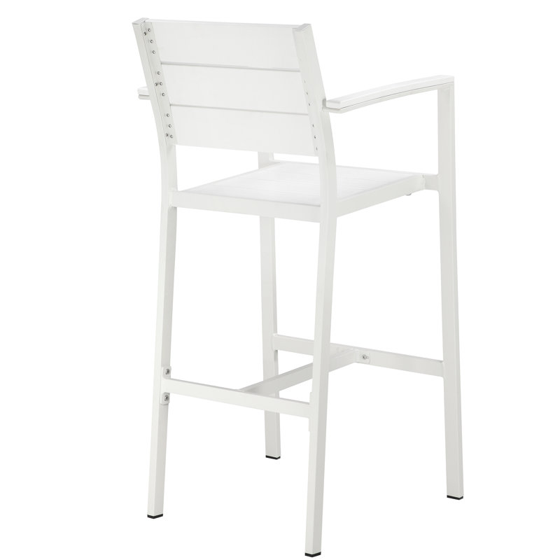 Set Of 4 Arm Betty Bar Stools, White