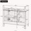 Meuble-lavabo autoportant 36 po avec comptoir d'évier, armoire en bois de pin et panneau de fibres à densité moyenne avec 4 tiroirs (1 tiroir rabattable), 2 portes et tablette réglable, lavabo en céramique, blanc