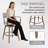Mid-Century Modern Swivel Counter Stool With Solid Wood Frame-1294302799