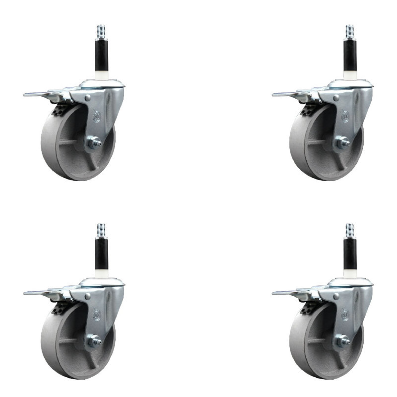 Jeu de roulettes semi-pivotantes extensibles, 4 po x 7/8 po