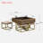 Modern Square Lift-top Coffee Table Set With Storage Space & 4 Ottomans