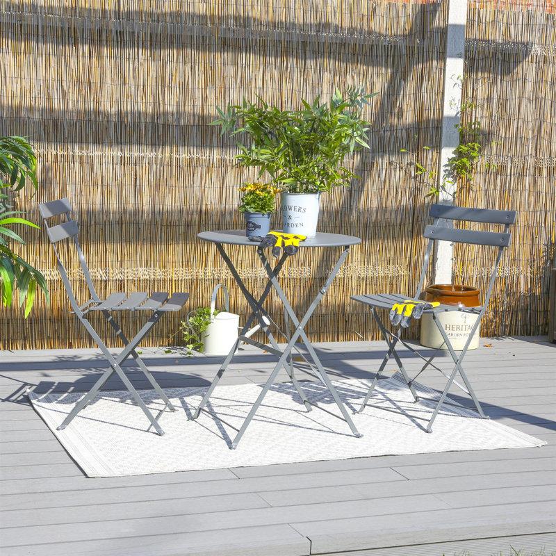 60cm Round Folding Table, Grey