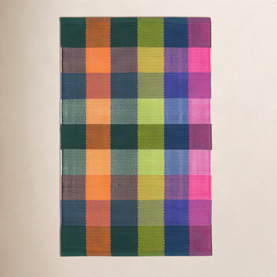 Happy Plaid Multi Handwoven Indoor/Outdoor Rug