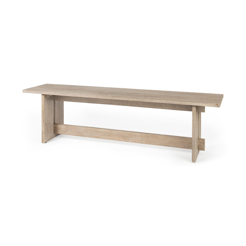 Banc en bois massif Dalina, Brun pâle