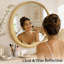 Miroir mural rond encadré en bois massif, miroir décoratif pour salle de bain-694530985-696575123