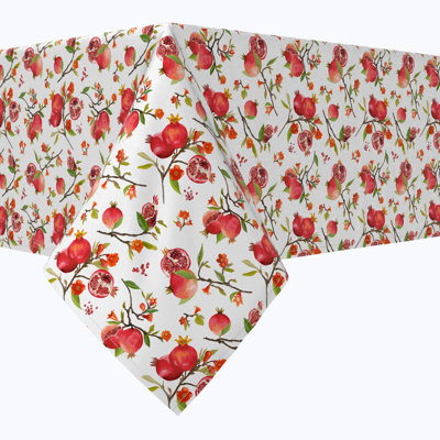 Rectangular Tablecloth, 100% Cotton, 52X104", Pomegranate Paradise