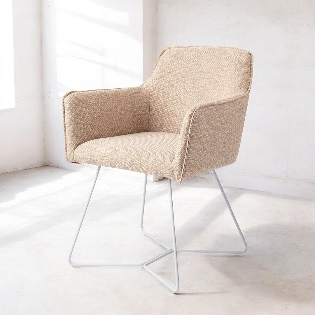 Dehnel Polyester Upholstered Metal Armchair