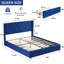 Structure de lit tapissier de taille grand Auxter avec 4 tiroirs de rangement et tête de lit à oreilles avec rangement, cadre de lit plateforme en velours pour grand lit, sommier avec sommier à lattes en bois, aucun sommier nécessaire, bleu foncé-1520469875-1520469873