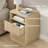 Jenkins 18''W Nightstand Set of 2 with 2-Drawer Open Cubby, Built-In Charge Outlets-946801560