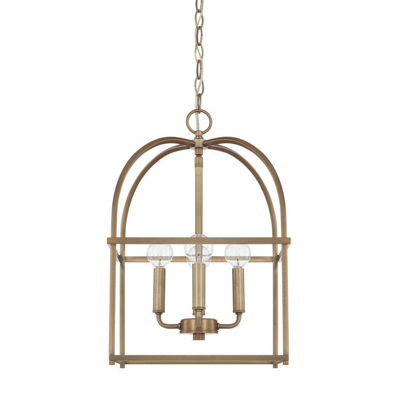 Independent 4 - Light Unique/Statement Pendant, Aged Brass