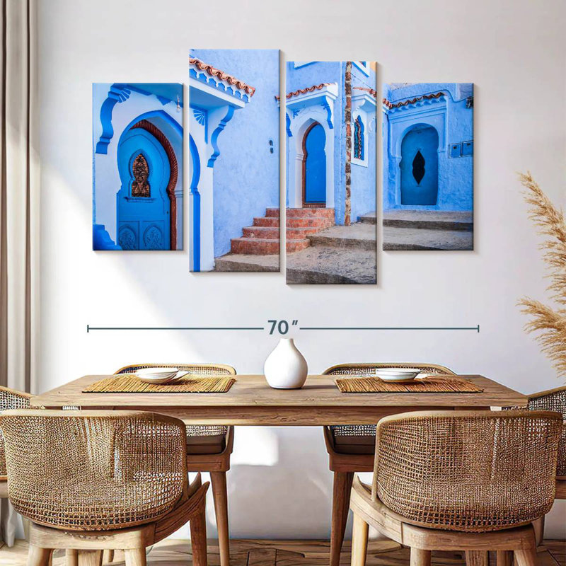 Moroccan Chefchaouen Homes, 42" H x 68" W