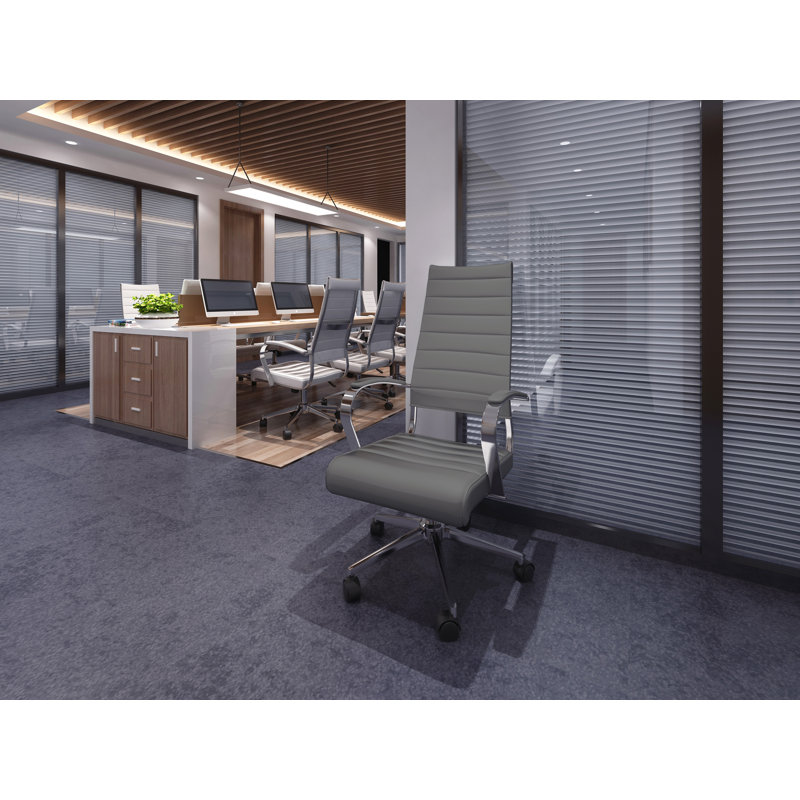 Chaise de bureau Orren Ellis Kensie, Gris, Chrome