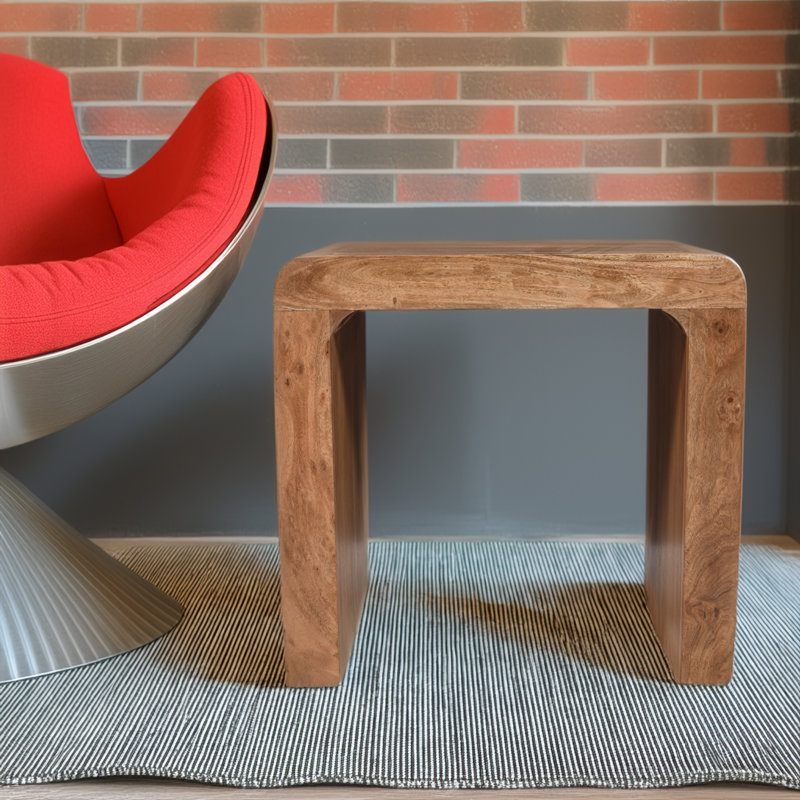Runi Solid Wood End Table, Natural