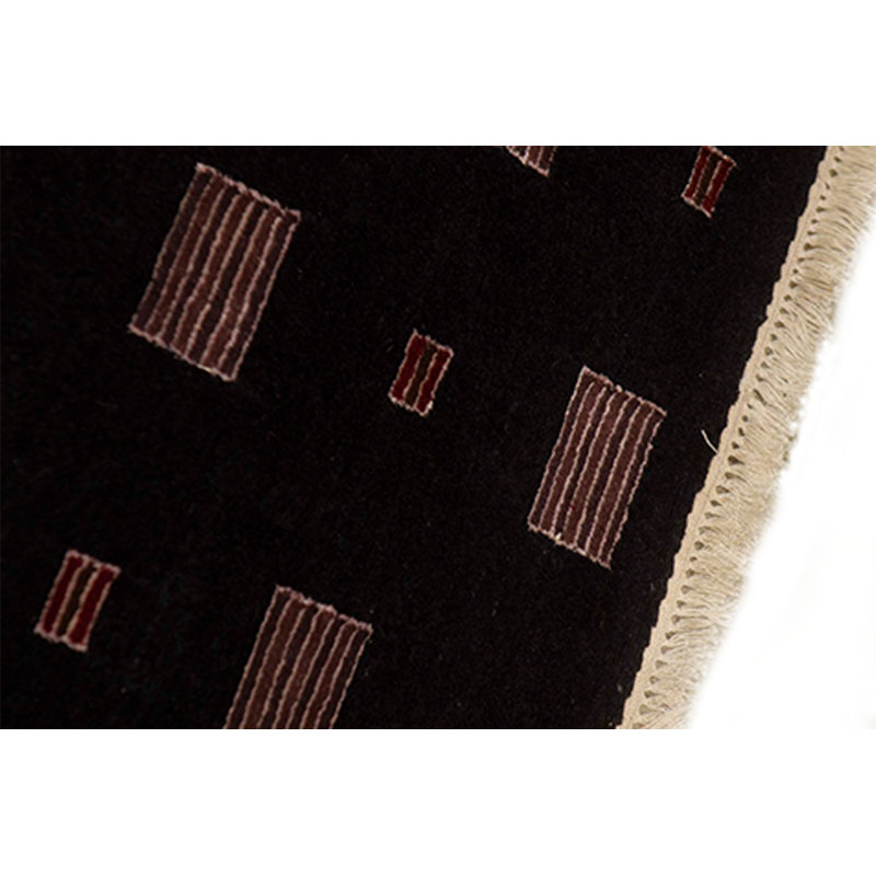 Hand-Knotted High-Quality Black Area Rug