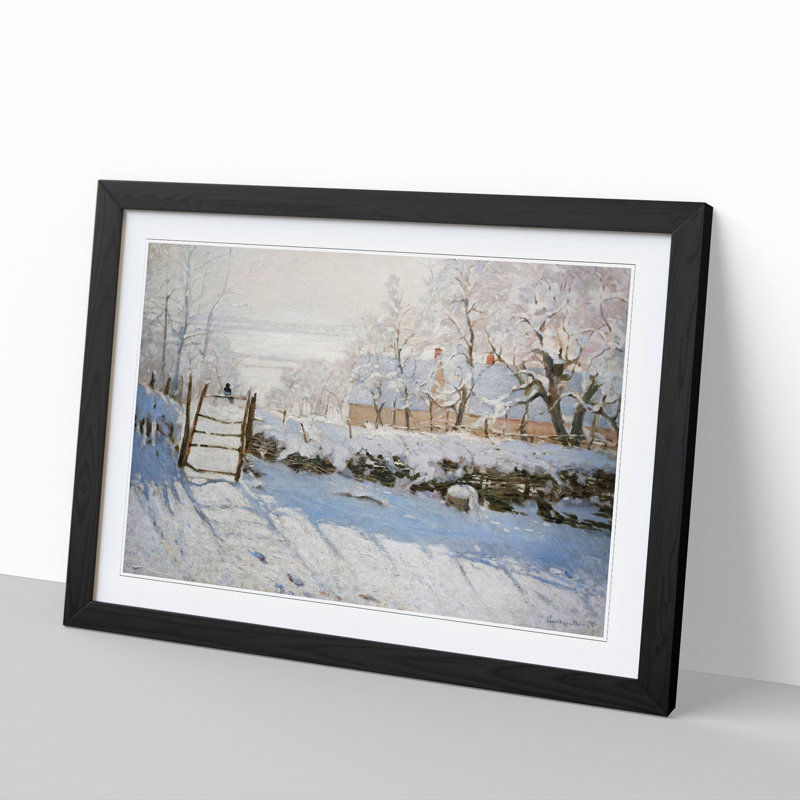 The Magpie by Claude Monet - Picture Frame Painting, Black Framed, 27cm H x 36cm W x 2cm D