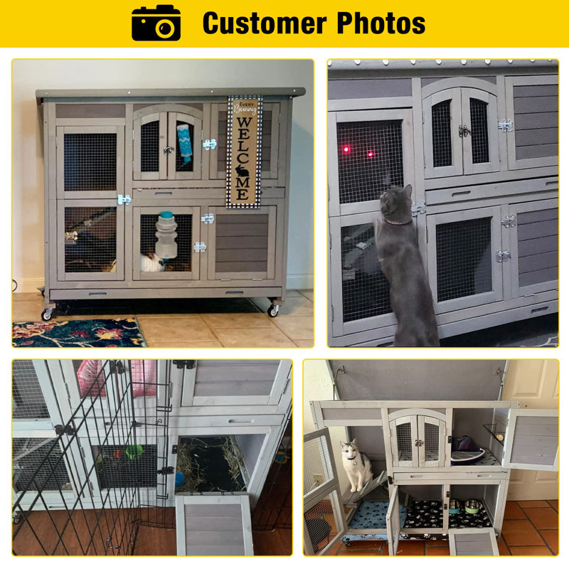 Weather Resistant Hutch with Ramp, Grey