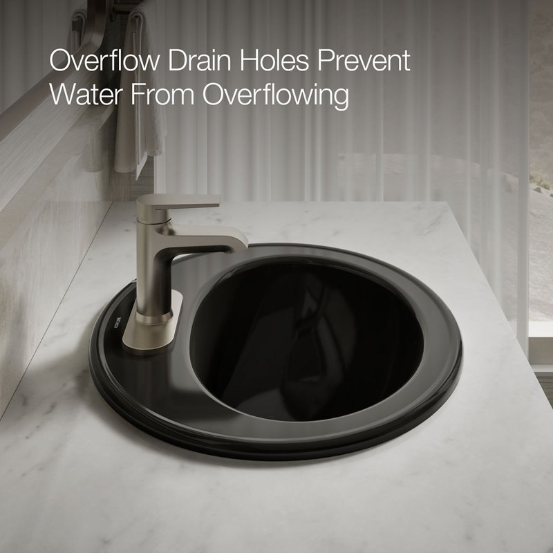 Pennington® Self-Rimming Drop-in Bathroom Sink with 4" Centers, No, Black
