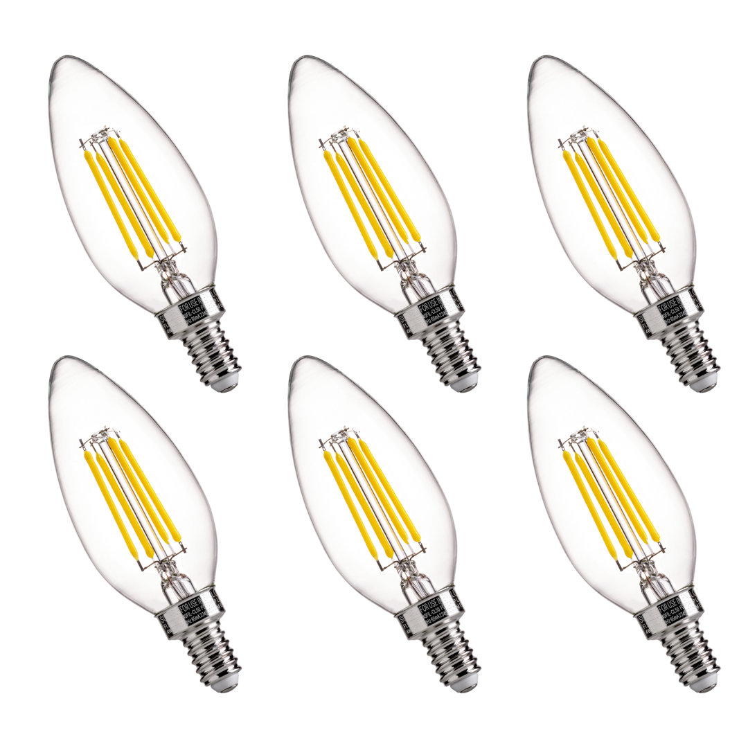 B11E12 60 Watt Equivalent B11 E12/Candelabra Dimmable LED Bulb (Set of 6) FLSNT