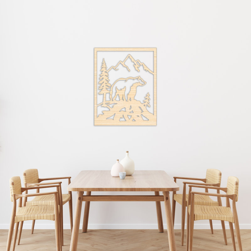 Handmade Wall Decor on Solid Wood, 46" H x 36.4" W x 0.25" D