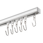 Curtain Track/Rail, Ceiling Mount Rail Set with Roller Hooks,Ceiling Curtain Track for Living Room, Bedroom, Room Divider