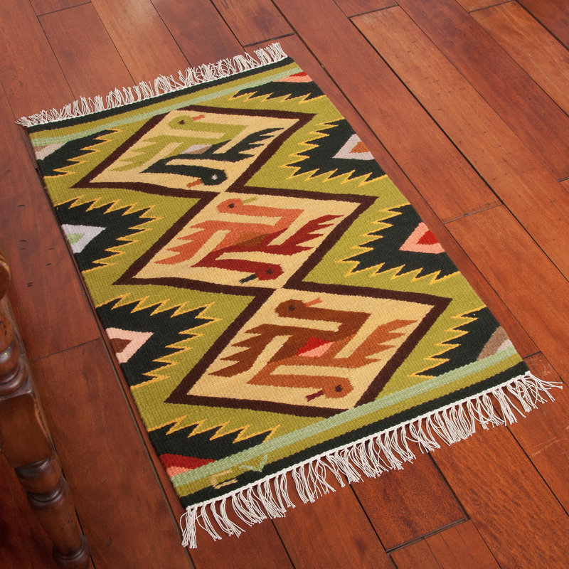 Tapis vert / beige Elu