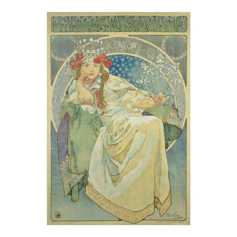 «Princess Hyacinth» par Alphonse Mucha - reproduction d'art giclée, H 20 po x l 16 po