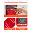 Bacs de rangement muraux, 12 bacs en plastique et 3 rails en métal, bac de rangement empilable en plastique pour vis, écrous, boulons, clous, organisateur d'outils de quincaillerie pour atelier, salle d'artisanat, garage, rouge