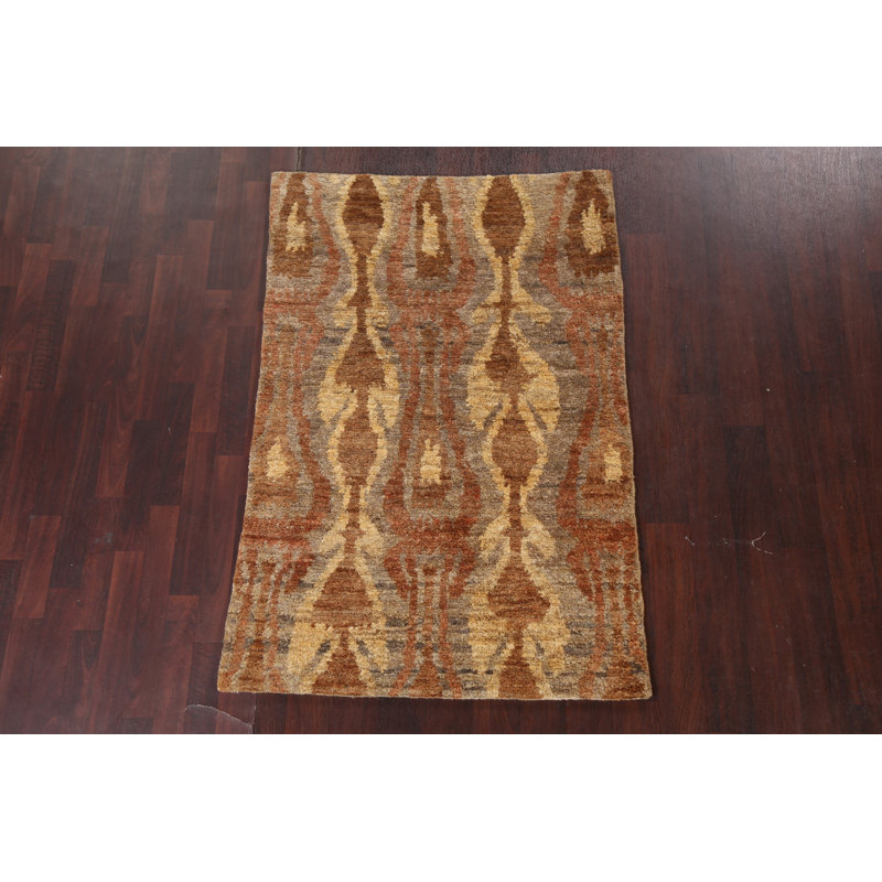 Tapis oriental intérieur / extérieur abstrait noué à la main 4 x 6