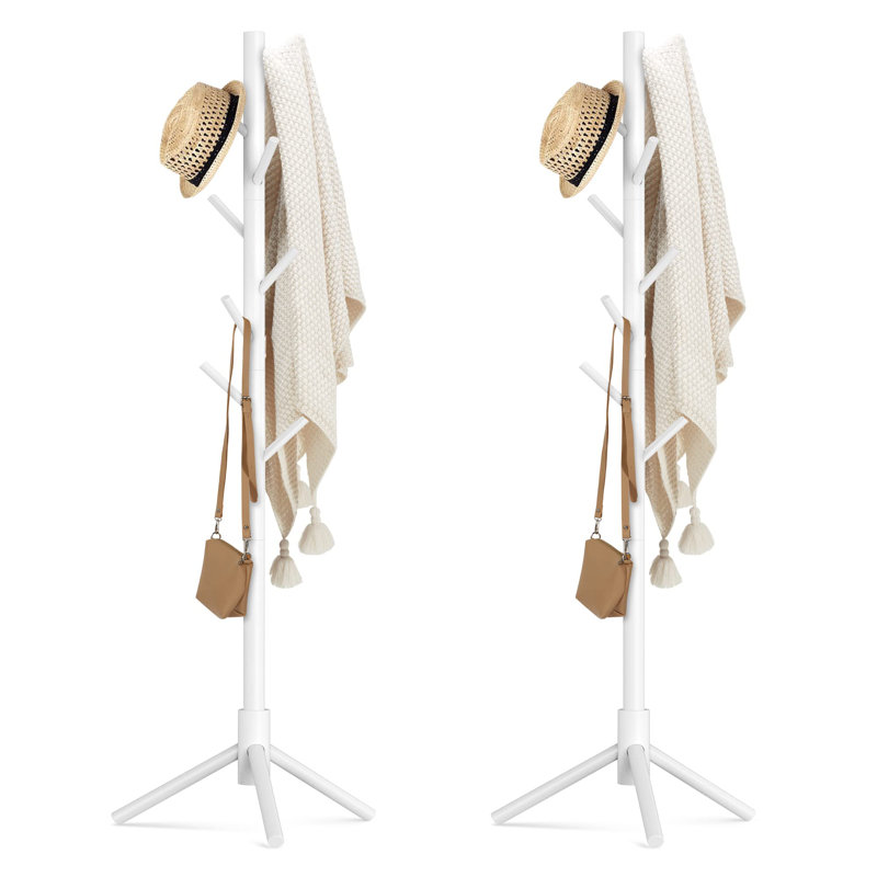 Rogero Freestanding 8 - Hook Coat Rack, White