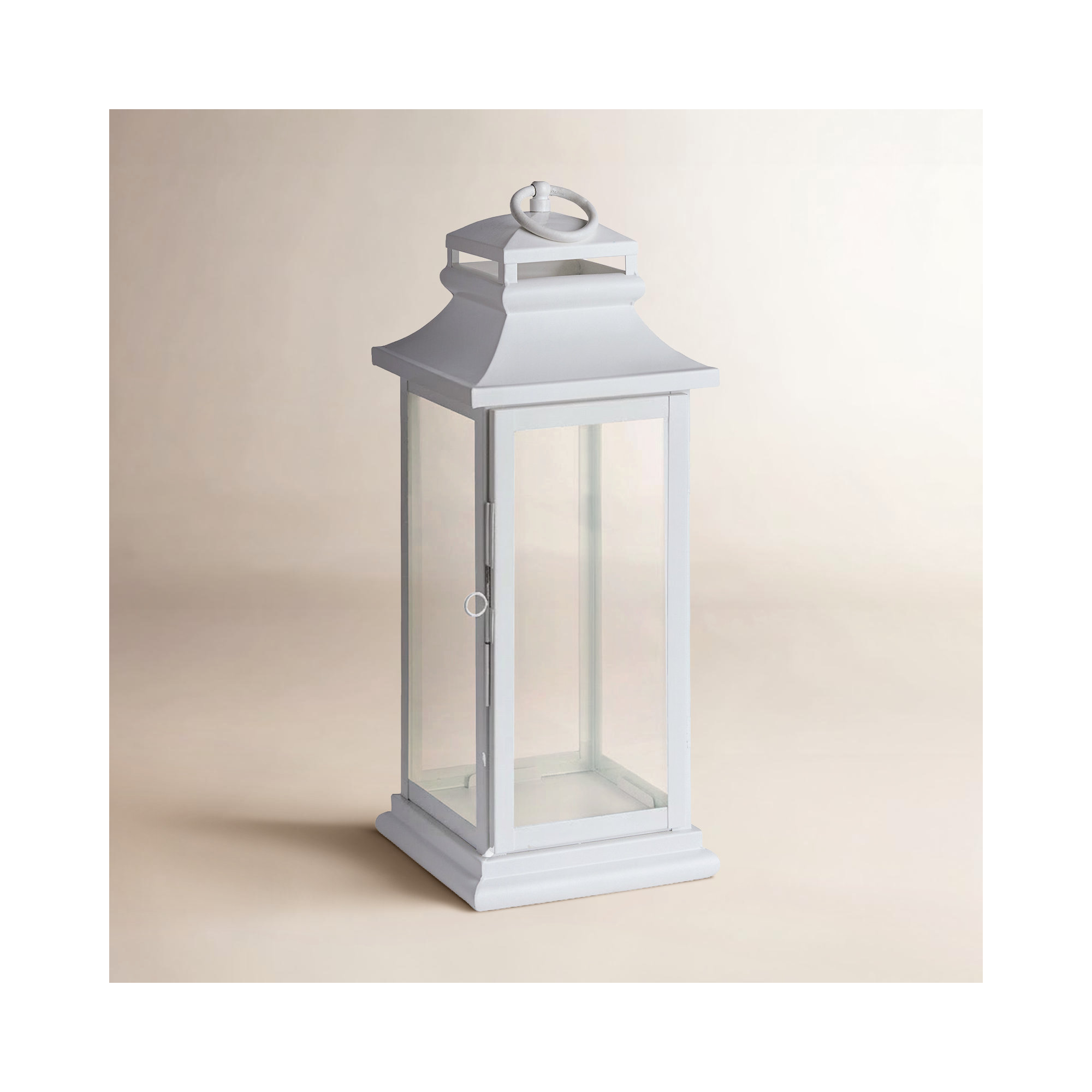 Moira Stainless Steel Tabletop Lantern, 21" H x 8" W x 8" D