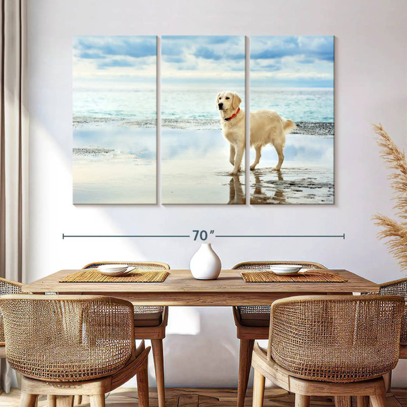 Seafront Golden Retriever, 42" H x 65" W