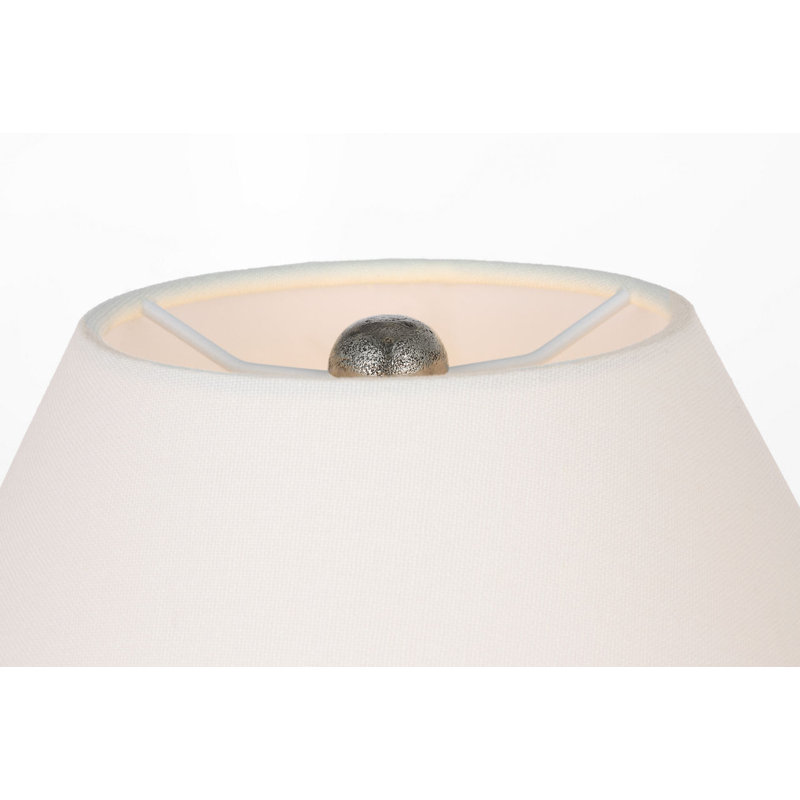 Barden 18" Table Lamp with Linen Shade, Museum Pewter