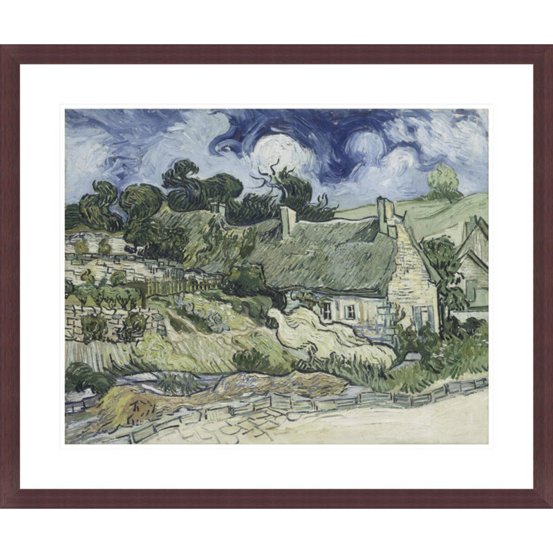 Chaumières à Cordeville par Vincent van Gogh, impression giclée encadrée, H 23,5 po x l 28 po