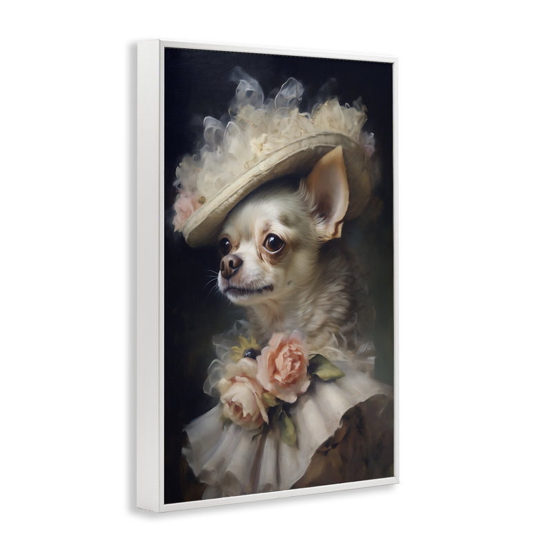 Giclée encadrée de style classique chihuahua, design par Wumples, H 30 po x l 20 po